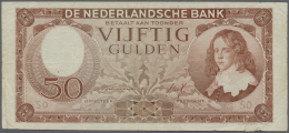 Netherlands / Niederlande: 50 Gulden 1945 P. 78, Several Folds And Creases In Paper, A 6mm Tear At Lower Right, No Holes - Altri & Non Classificati