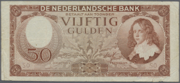 Netherlands / Niederlande: 50 Gulden 1945 P. 78, Several Folds And Creases In Paper, A 6mm Tear At Lower Right, No Holes - Autres & Non Classés