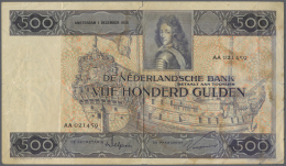 Netherlands / Niederlande: 500 Gulden 1930 P. 52, Stronger Center And Vertical Fold, A 6mm Tear At Top Border And At Rig - Other & Unclassified