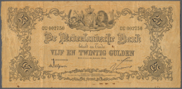 Netherlands / Niederlande: 25 Gulden 1918 P. 21, 3 Vertical And 1 Stronger Horizontal Fold, No Holes Or Tears, Stain Dot - Autres & Non Classés