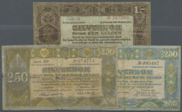 Netherlands / Niederlande: Set Of 3 Banknotes Containing 2,5 Gulden 1918 P. 14 In Stronger Used Condition With A Large T - Other & Unclassified