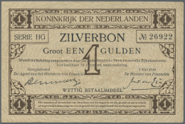 Netherlands / Niederlande: 1 Gulden 1916 P. 8, Center And Horizontal Fold, Some Light Creases, No Holes Or Tears, Strong - Other & Unclassified