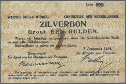 Netherlands / Niederlande: 1 Gulden 1914 P. 4a, Never Folded, No Holes Or Tears, Crisp Paper, A Few Light Stain Dots On - Other & Unclassified