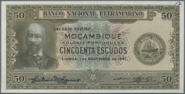 Mozambique: 50 Escudos 1941 Specimen P. 86s, 2 Cancellation Holes, W/o Serial Numbers, Condition: UNC. - Mozambico