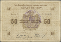 Montenegro: 50 Perper ND(1916) P. M16 In Condition: F To F+. - Altri – Europa