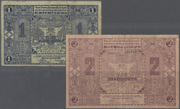 Montenegro: Set Of 2 Notes Containing 1 And 2 Perper 1912 P: 1a, 2s, Both Notes Used With Stronger Center Fold, Several - Altri – Europa