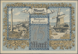 Memel: 75 Mark 1922 P. 8, Never Folded But Creases At Upper Border And 2 Tears (1cm) At Lower Border, Crisp Paper And Ni - Altri – Europa