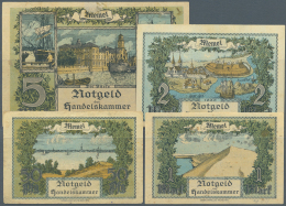 Memel: Set Of 4 Different Notes Containing 1/2, 1, 2 And 5 Mark 1922 P. 1-4. The 1/2 Mark Is Condition VF-, The 1 Mark I - Other - Europe