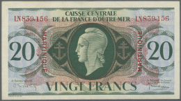 Martinique: Caisse Centrale De La France D'Outre-Mer 20 Francs L.02.02.1944 With Additional Red Overprint "Martinique" A - Altri & Non Classificati