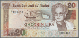 Malta: 20 Lira ND(1986) P. 40a, Only A Light Dint At Upper Left Edge, Otherwise Crisp Condition: AUNC. - Malta