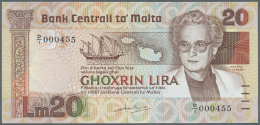 Malta: 20 Lira ND(1986) P. 40a, Only A Light Dint At Upper Left Edge, Otherwise Crisp Condition: AUNC. - Malte