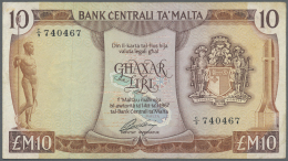 Malta: 10 Lira ND(1973) P. 33e In Condition: F+. - Malta