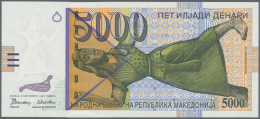 Macedonia / Mazedonien: 5000 Dinara 1996, P.19a In Perfect UNC Condition - Macedonia Del Nord