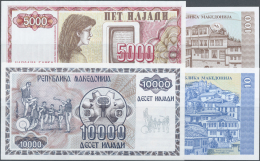 Macedonia / Mazedonien: Set Of 20 Notes Containing A Group Of 5 Notes 10-1000 Dinara With Stamp (fantasy Issue), 8 State - Macedonia Del Nord