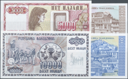 Macedonia / Mazedonien: Set Of 20 Notes Containing A Group Of 5 Notes 10-1000 Dinara With Stamp (fantasy Issue), 8 State - Macédoine Du Nord