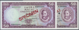 Macau / Macao: Set Of 2 Different Sign. Specimens Of 50 Patacas 1981 P. 60s With Zero Serial Numbers, Specimen Overprint - Macao