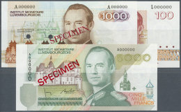 Luxembourg: Set Of 3 Specimen Banknotes Containing 100 Francs P. 58s, 1000 Francs P. 59s And 5000 Francs P. 60s, All Wit - Lussemburgo