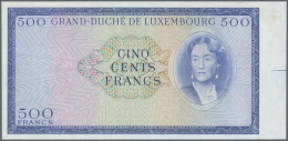 Luxembourg: 500 Francs ND Proof Of P. 52A, Without Serial And Signatures, Large Margin At Right, Left Side One Vertical - Lussemburgo