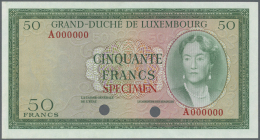 Luxembourg: 50 Francs ND(1961) Color Trial P. 51ct, Residuals From Former Attachment To Presentation Book At Left On Bac - Lussemburgo