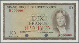 Luxembourg: 10 Francs ND(1954) Color Trial P. 48ct, Residuals From Attachment To Presentation Book At Left On Back, 2 Di - Lussemburgo