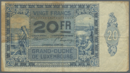 Luxembourg: 20 Francs 1929 P. 37a In Condition: F-. - Lussemburgo