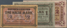 Lithuania / Litauen: Set Of 3 Notes Containing 1/2 Mark 1918 P. R127 (F+), 1 Mark 1918 P. R128 (F+) And 2 Mark 1918 P. R - Lituania