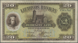 Lithuania / Litauen: 20 Litai 1930 P. 27a In Condition: F. - Lituanie