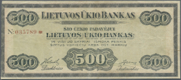 Lithuania / Litauen: 500 Ost Markiu ND(1919-20) P. A3, Highly Rare Note, Vertical And Horizontal Fold, Creases In Paper, - Lithuania