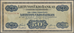 Lithuania / Litauen: 50 Ost Markiu ND(1919-20), Highly Rare, Nearly Unique Note With Only A Center Fold, Light Staining - Lithuania