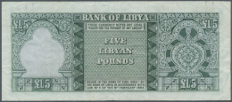 Libya / Libyen: 5 Pounds L.1963 P. 31, Used With Folds And Creases, No Holes Or Tears, Still Strong Paper And Original C - Libia