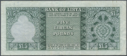Libya / Libyen: 5 Pounds L.1963 P. 31, Used With Folds And Creases, No Holes Or Tears, Still Strong Paper And Original C - Libya