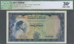Libya / Libyen: 1 Pound Kingdom Of Libya 1952 P. 16, ICG Graded 30* Very Fine. - Libye