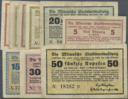 Latvia /Lettland: Mitau City Government Set With 9 Banknotes 5 Pfennig, 5, 6, 9, 10, 15, 20, 30 And 50 Kopeks 1915, All - Lettonie