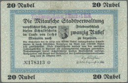 Latvia /Lettland: Mitau City Government 20 Rubel 1915, P.NL, Nice Looking Banknote With Restored Parts At Upper And Lowe - Lettonie