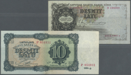 Latvia /Lettland: Pair With 10 Latu 1934 And 10 Latu 1937, P.25c, 29a, Both In Used Condition With Folds And Minor Stain - Lettonie