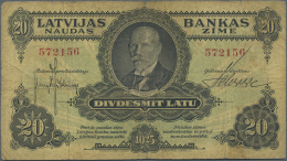 Latvia /Lettland: 20 Latu 1925 P. 17a In Stronger Used Condition: F-. - Lettonie