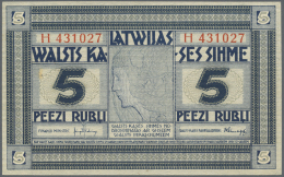 Latvia /Lettland: 5 Rubli ND(1919), P.3f With A Tiny Spot At Right Center, Otherwise Perfect. Condition: AUNC - Lettonie