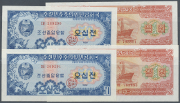 Korea: Two Complete Sets With Running Serial Of P. 12-17 From 50 Chon To 100 Won 1959, So There Are 2 Notes Of Each Deno - Corea Del Sud