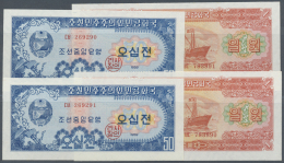 Korea: Two Complete Sets With Running Serial Of P. 12-17 From 50 Chon To 100 Won 1959, So There Are 2 Notes Of Each Deno - Korea, South
