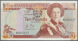 Jersey: 10 Pounds ND(1989) P. 17a, Low Serial #000127, Light Dints In Paper, Light Staining At Lower Right, Condition: X - Altri & Non Classificati