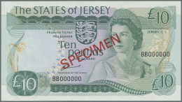 Jersey: 10 Pounds ND(1976-88) Specimen P. 13s In Great Crisp Original Condition: UNC. - Autres & Non Classés