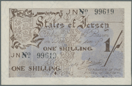 Jersey: 1 Shilling ND(1941-42) P. 2a, Light Handling In Paper, Condition: AUNC. - Other & Unclassified