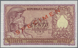 Italy / Italien: Biglietto Di Stato 100 Lire 1951 SPECIMEN, P.92s In Perfect UNC Condition. Very Rare! - Autres & Non Classés