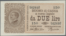 Italy / Italien: 2 Lire 1914, P.37c In Perfect UNC Condition - Altri & Non Classificati