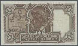 Italian Somaliland: Cassa Per La Circolazione Monetaria Della Somalia 5 Somali 1951, P.16, Very Nice Looking Note With A - Terra Di Somalia