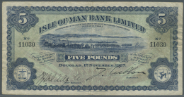 Isle Of Man: 5 Pounds 1927, P.5 Bwith Several Handling Marks Like Folds, Lightly Yellowed Paper And A Few Spots At Right - Altri & Non Classificati
