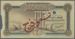 Iraq / Irak: Rare But A Bit Damages Specimen Note Of 1/2 Dinar ND P. 57s With Red Arabic Specimen Overprint And Perforat - Iraq