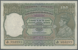 India / Indien: 100 Rupees ND(1937-43), Place Of Issue CALCUTTA With Signature Deshmuk, P.20e In Excellent Condition Wit - India