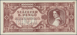 Hungary / Ungarn:  100.000 B.-PengÅ‘ (=100.000.000.000.000.000 PengÅ‘) 1946 With Perforation "MINTA" (Specimen), P.133s, - Ungheria