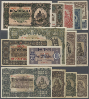 Hungary / Ungarn: Huge Set With 78 Banknotes From The 1920's From 20 Filler Up To 10.000 Korona, Containing 20 And 50 Fi - Ungheria